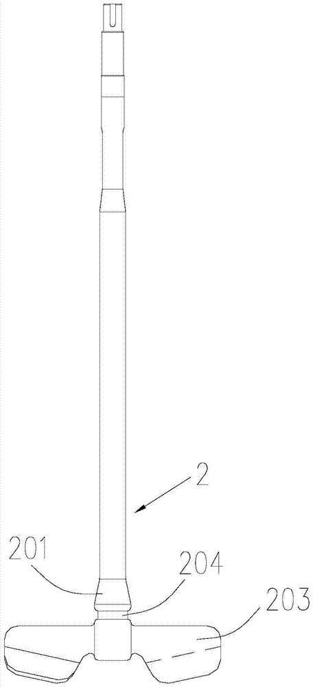 A glass-lined detachable stirrer with screw connection