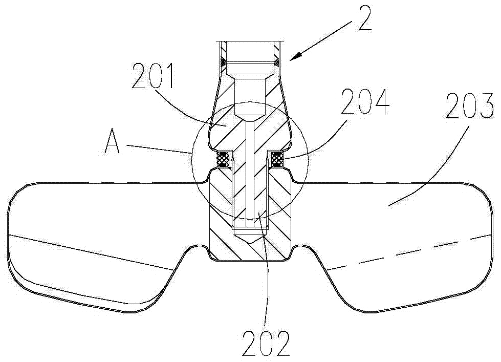 A glass-lined detachable stirrer with screw connection