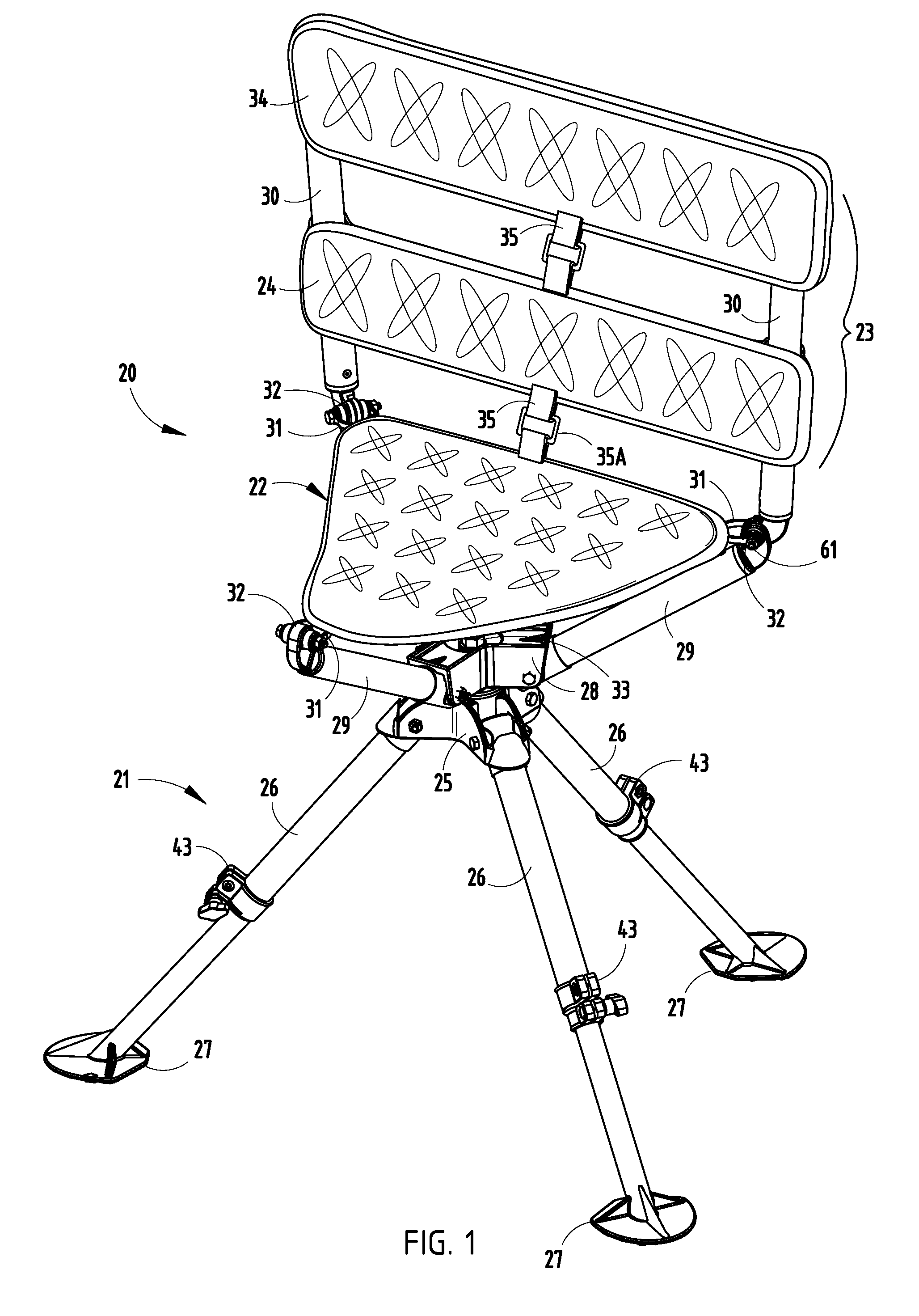 Collapsible stool for hunting and outdoor use