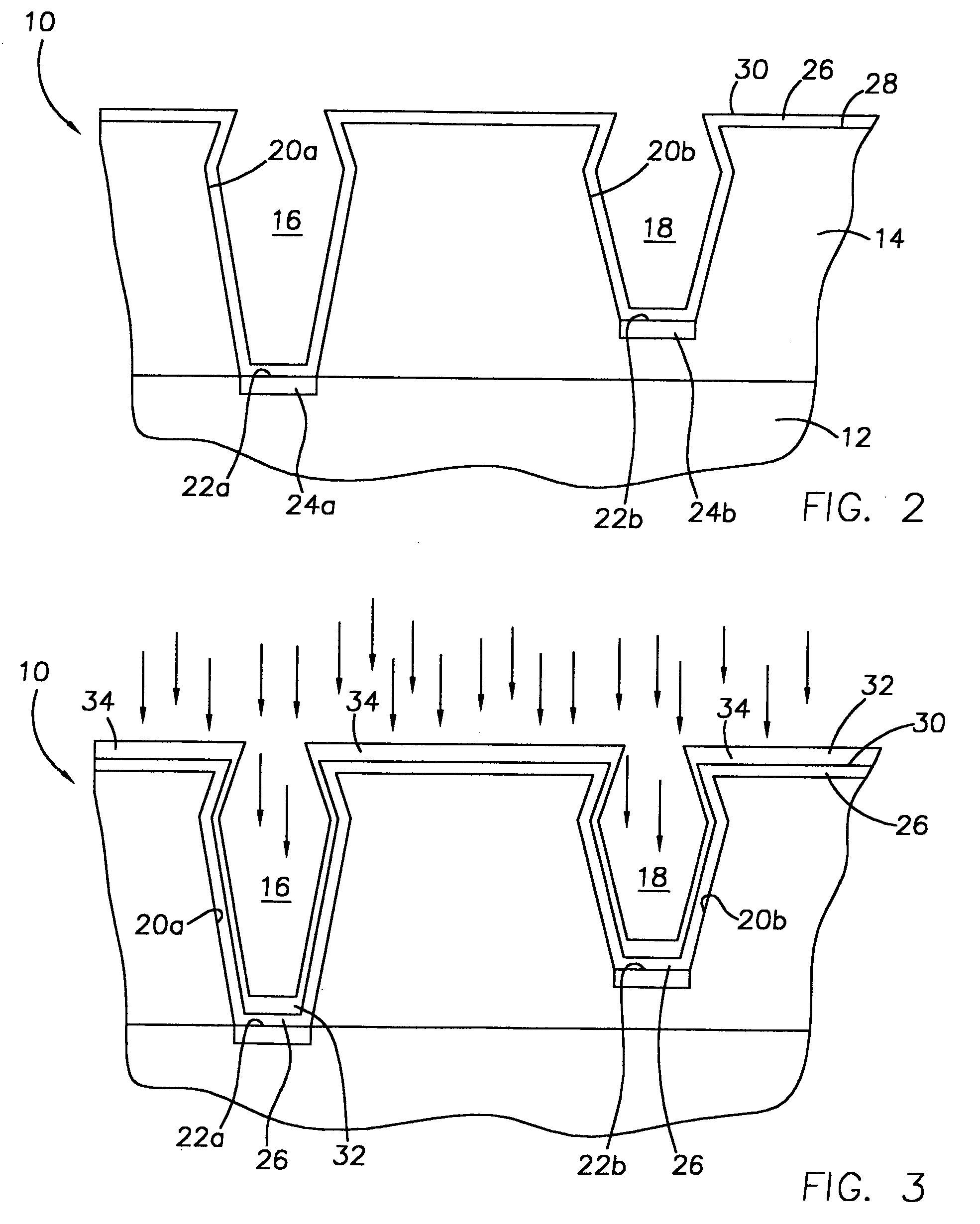 Method for filling electrically different features