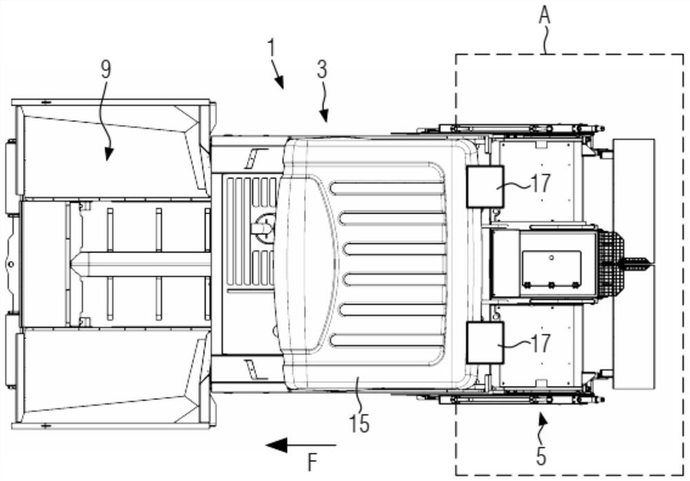 Road finisher with indirect lighting of a working area