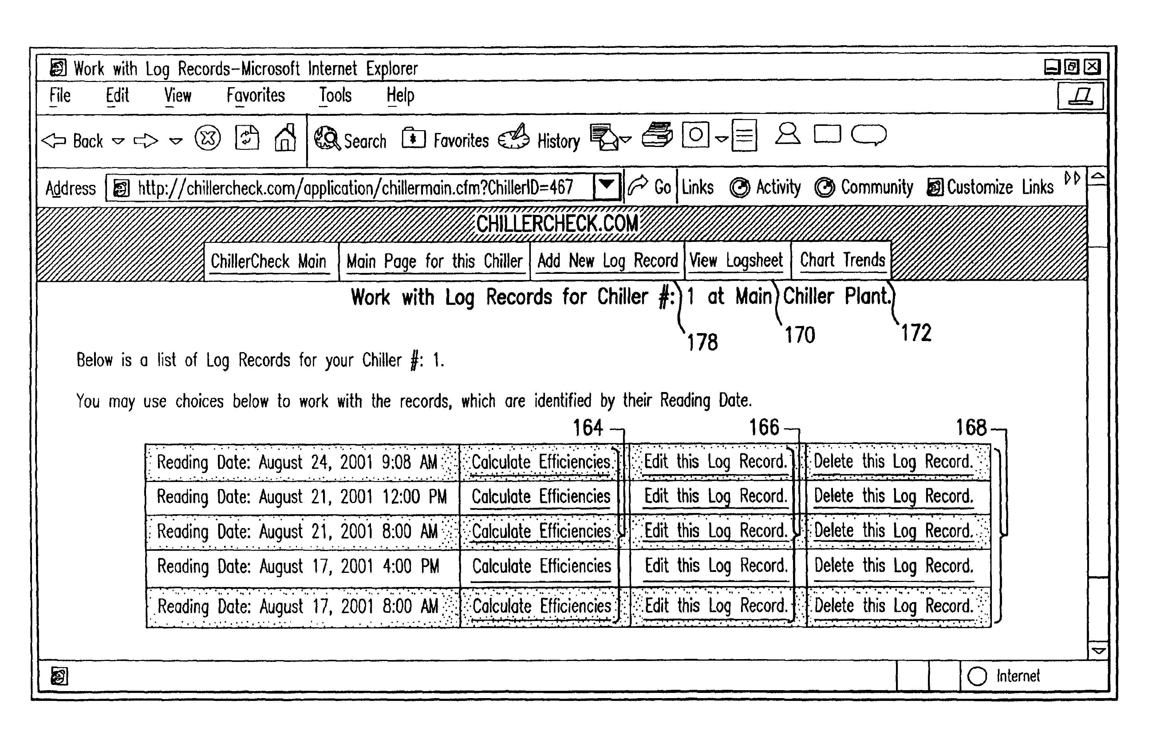 Method and system for evaluating the efficiency of an air conditioning apparatus