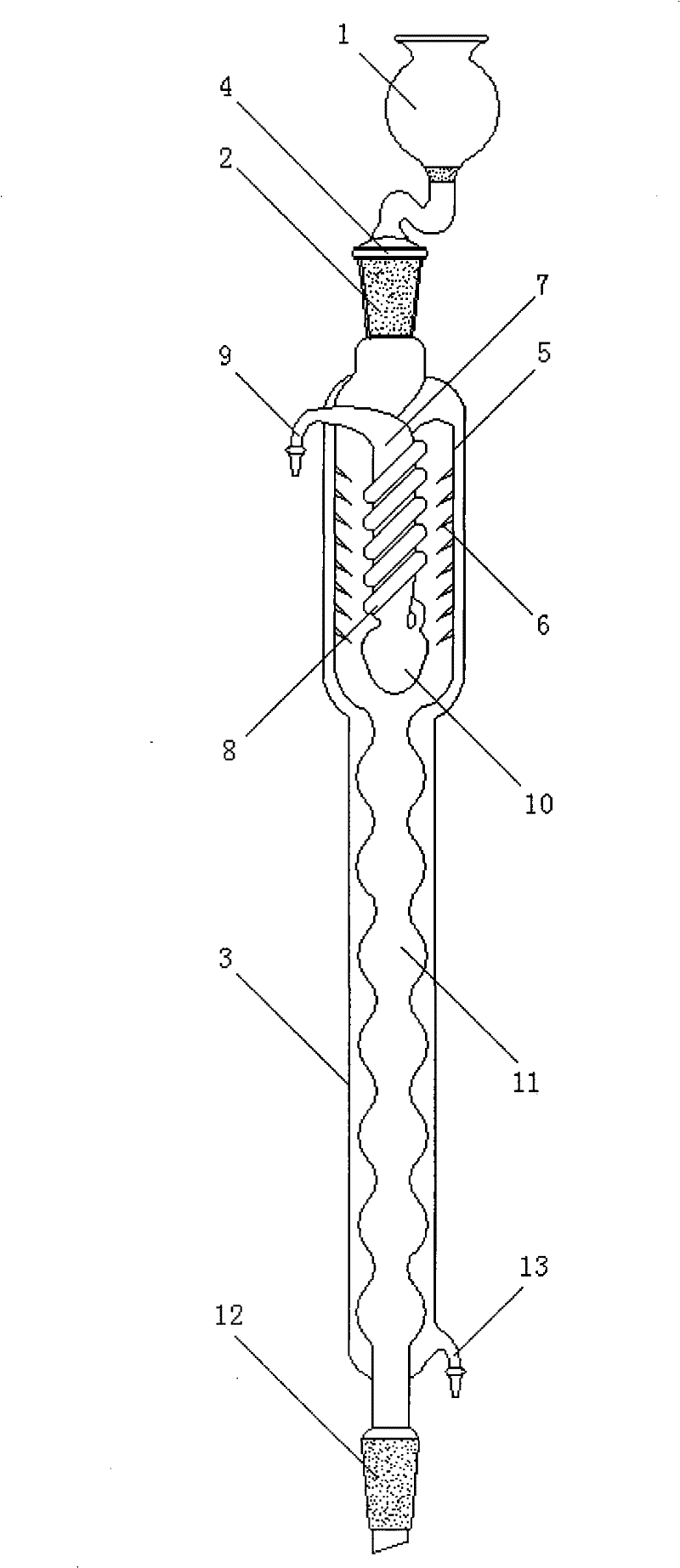 Reflux condenser pipe special for microwave chemistry