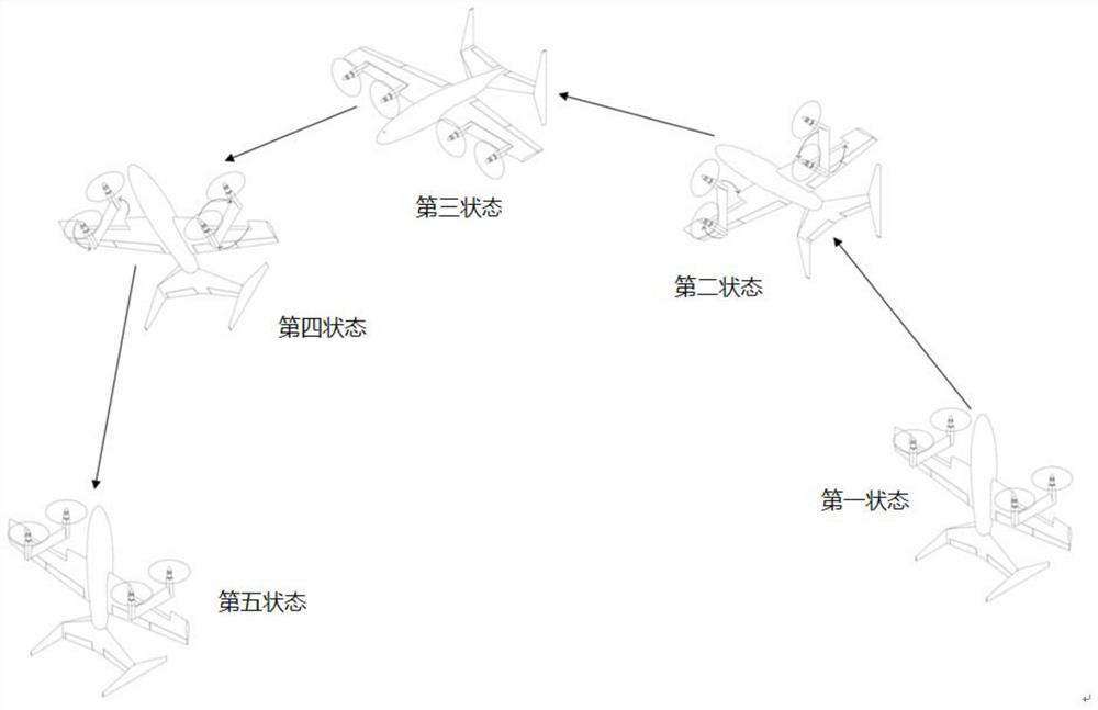 Four-engine double-rotary-arm vertical take-off and landing unmanned aerial vehicle and flight control method thereof