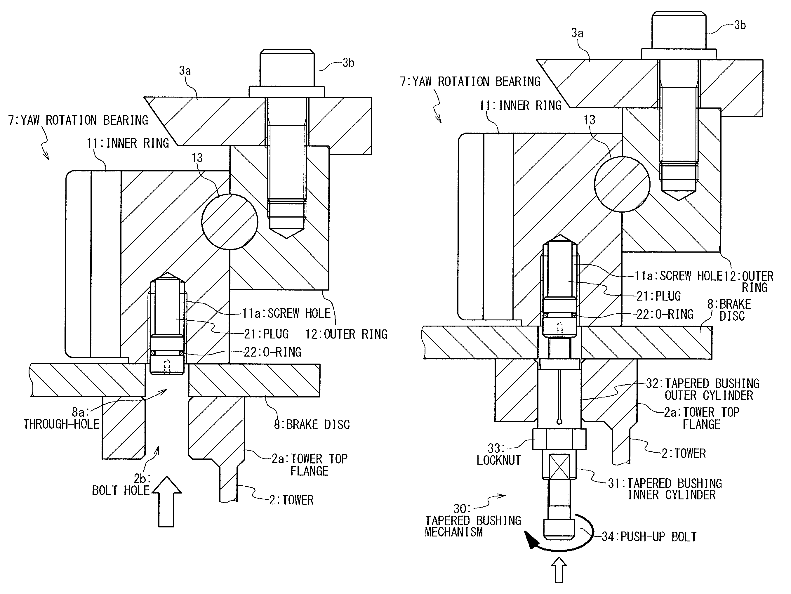 Method of lifting nacelle, nacelle lifting mechanism, tower, and wind turbine generator