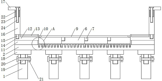 A prefabricated concrete bridge deck pavement device with prefabricated short T-beam