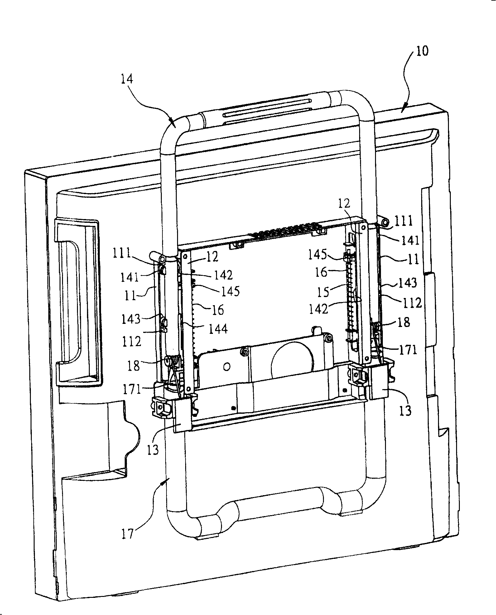 Linkage type handle and foot stool electronic device