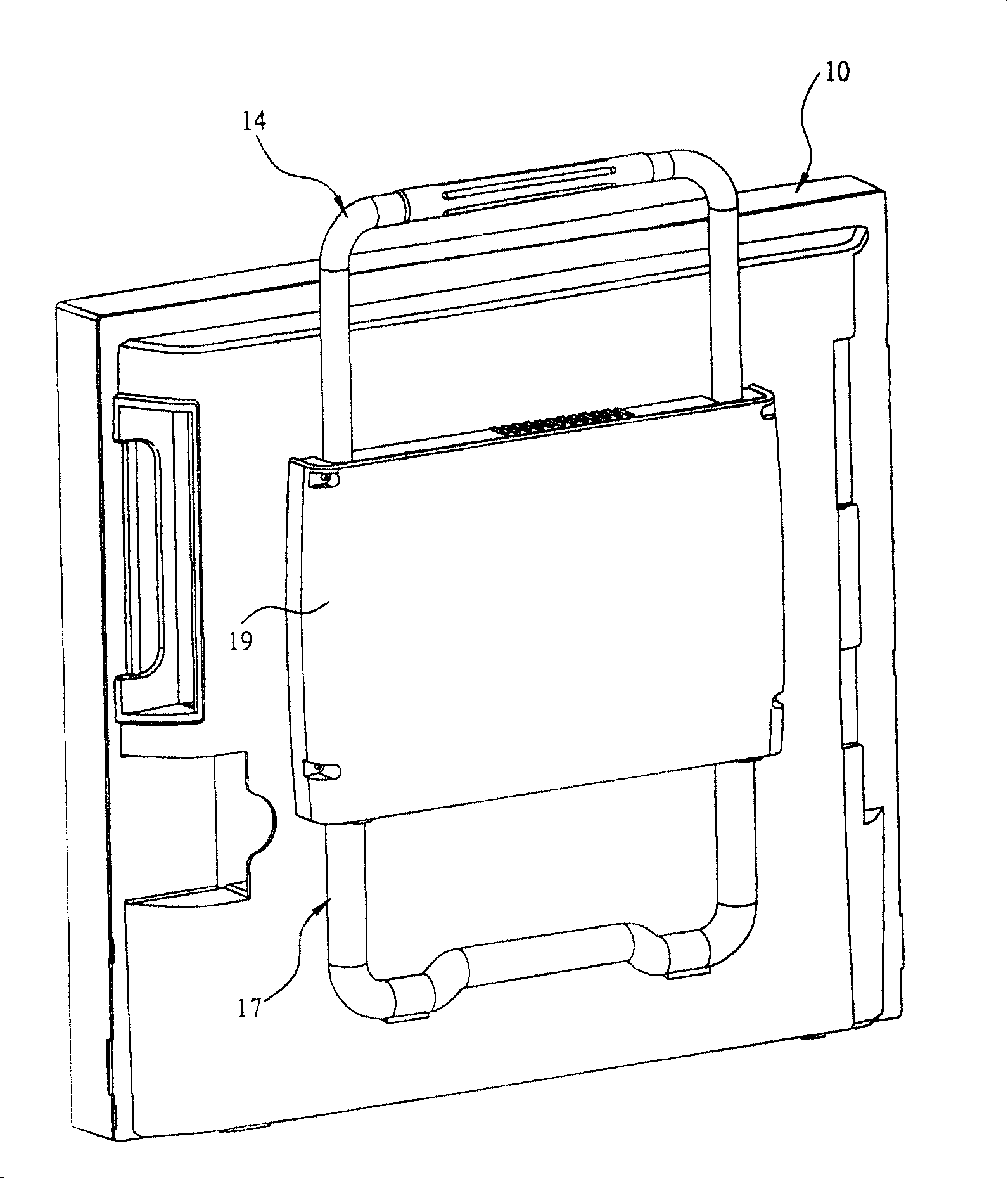 Linkage type handle and foot stool electronic device