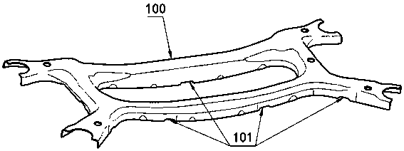 Back auxiliary frame assembly of automobile