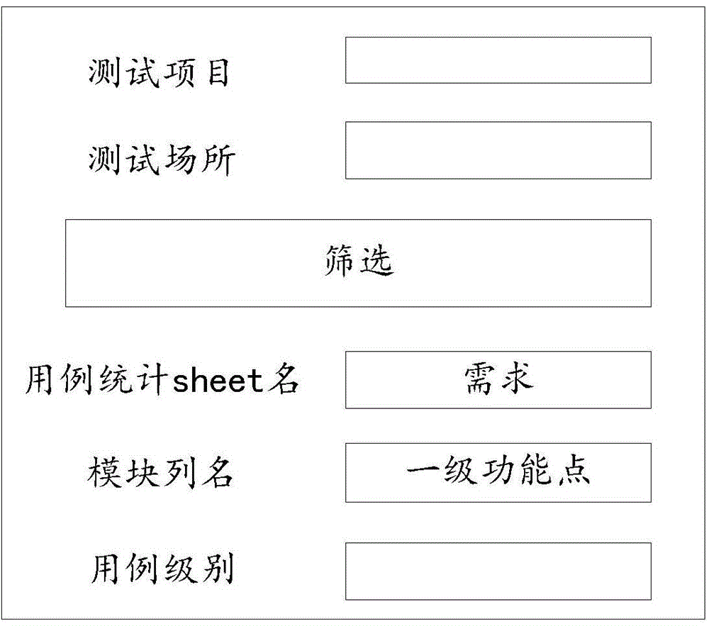 Method and device for filtering test contents of multiple projects based on excel form