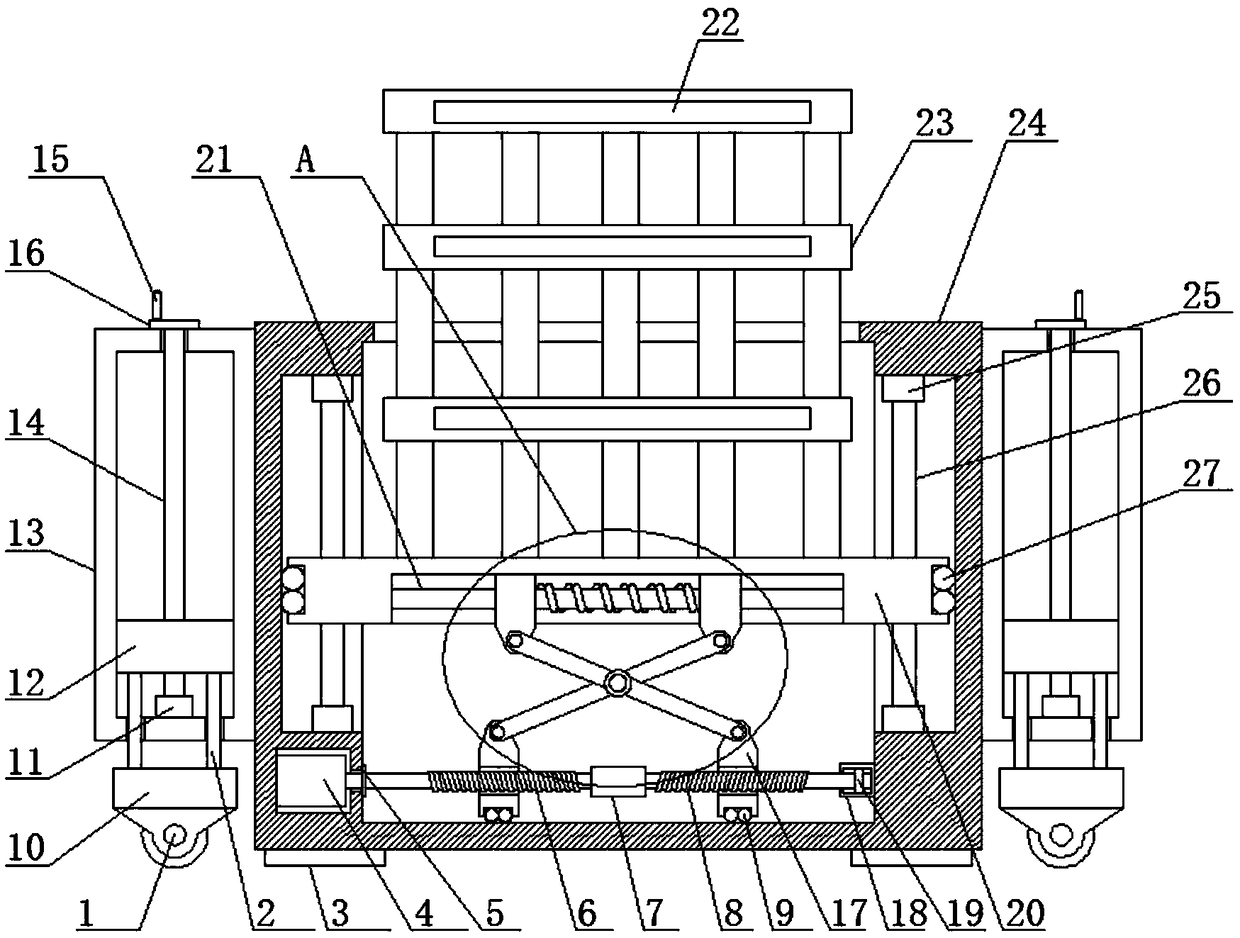 Personnel protection lifting column for highway accident handling and using method thereof