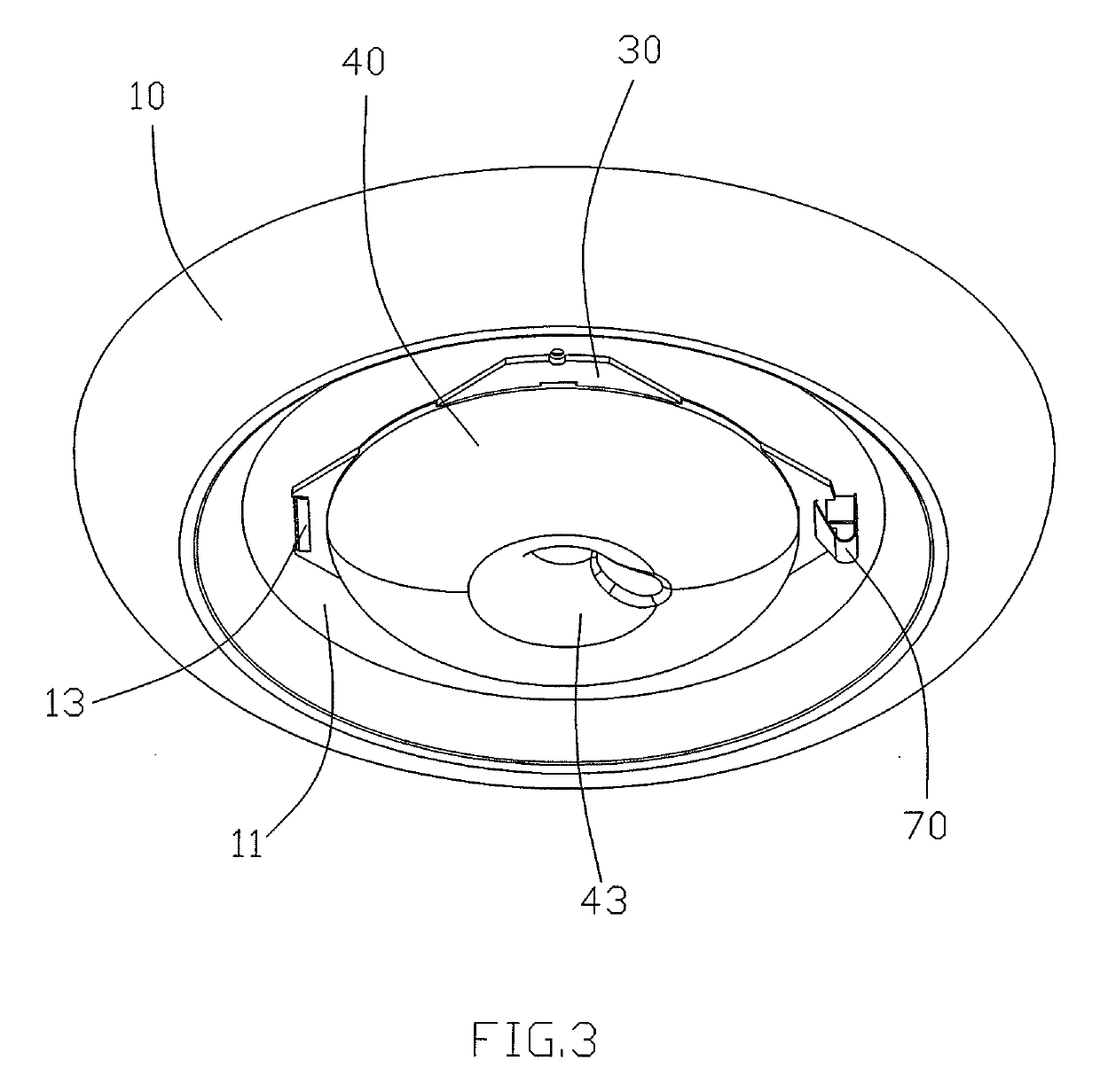 Ceiling fitting with a lighting module