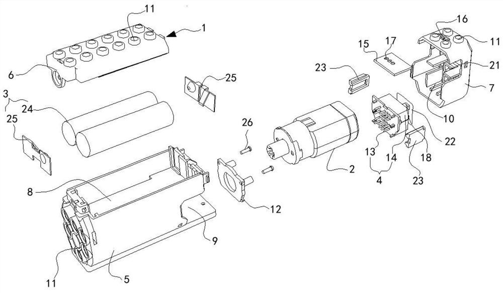 Programmable building block motor module, building block assembly and design method