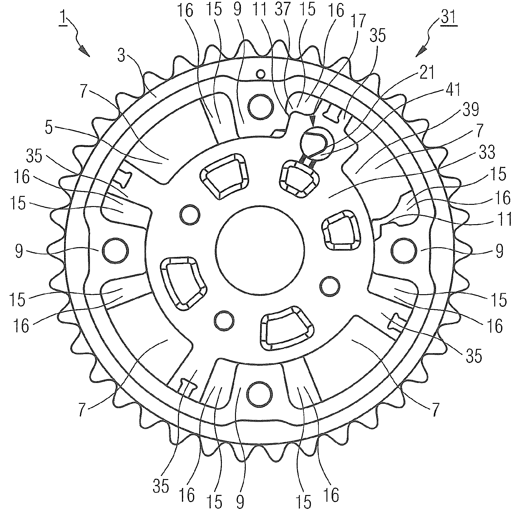 Sintered stator-cover unit and camshaft adjuster