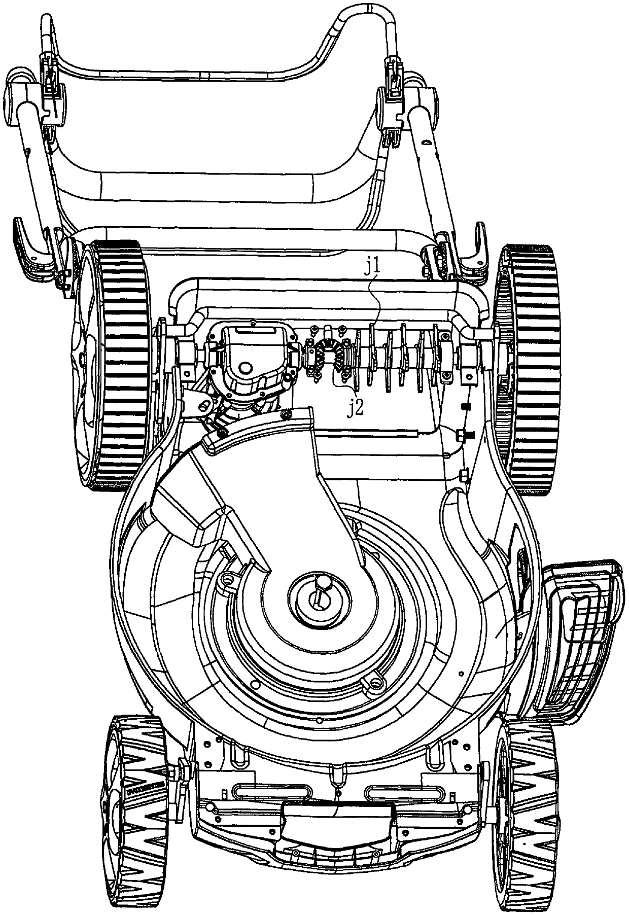 Wheel-controlled lawn mower capable of forming waved patterns through mowing