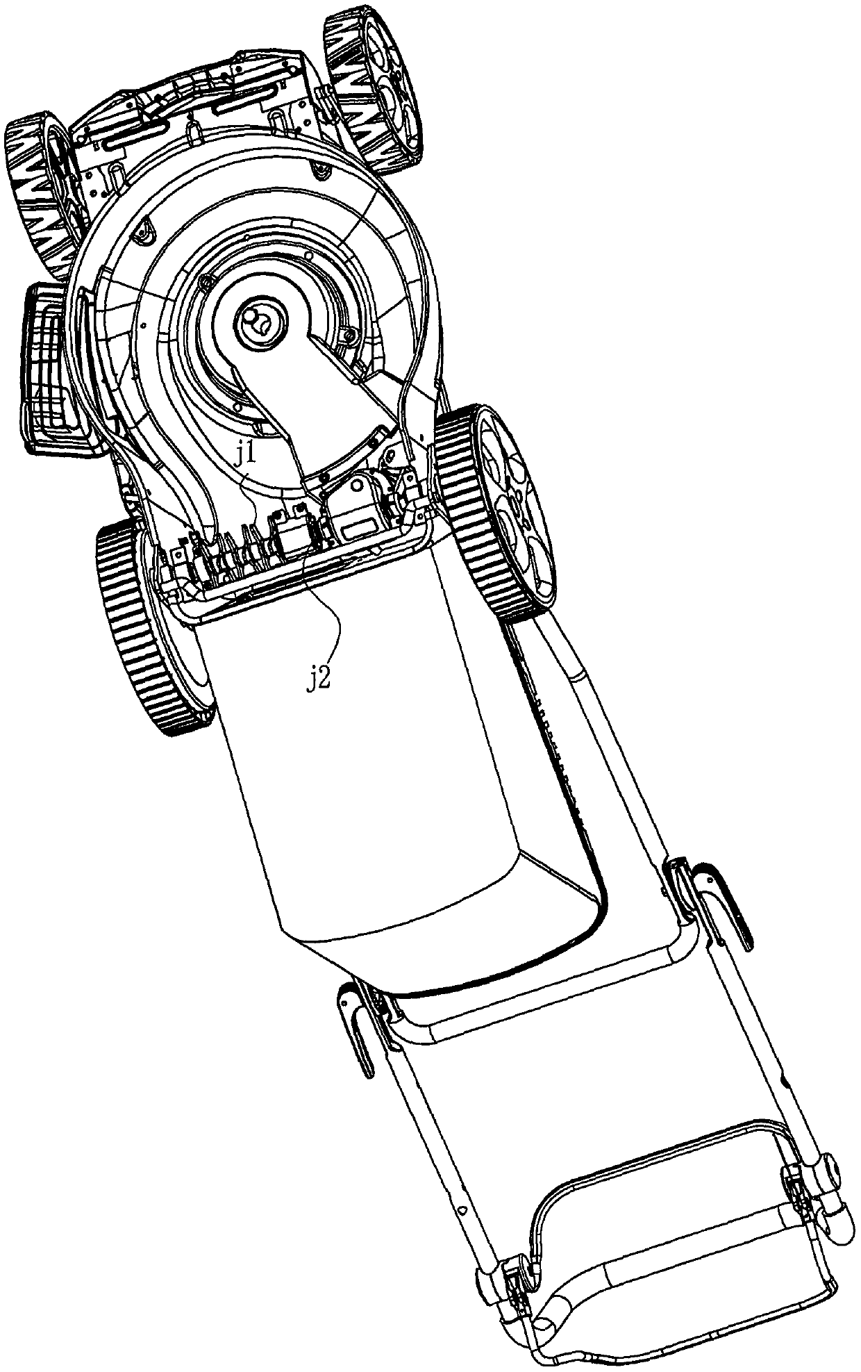 Wheel-controlled lawn mower capable of forming waved patterns through mowing