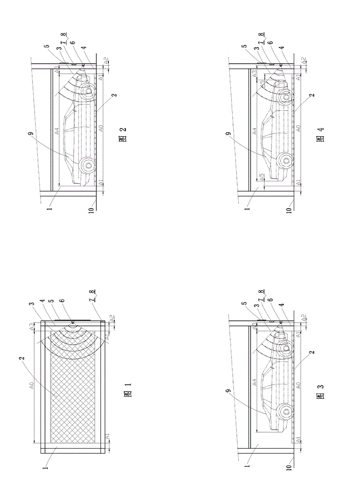 Parking prompt system of parking device capable of rising, falling and transversely moving