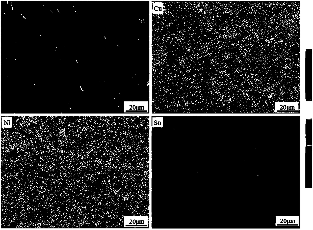 Reduction preparation method of copper-based elastic alloy thin strip