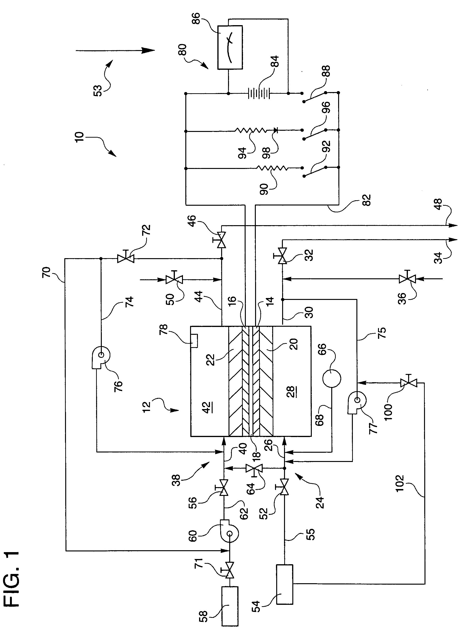 Hydrogen passivation shut down system for a fuel cell power plant