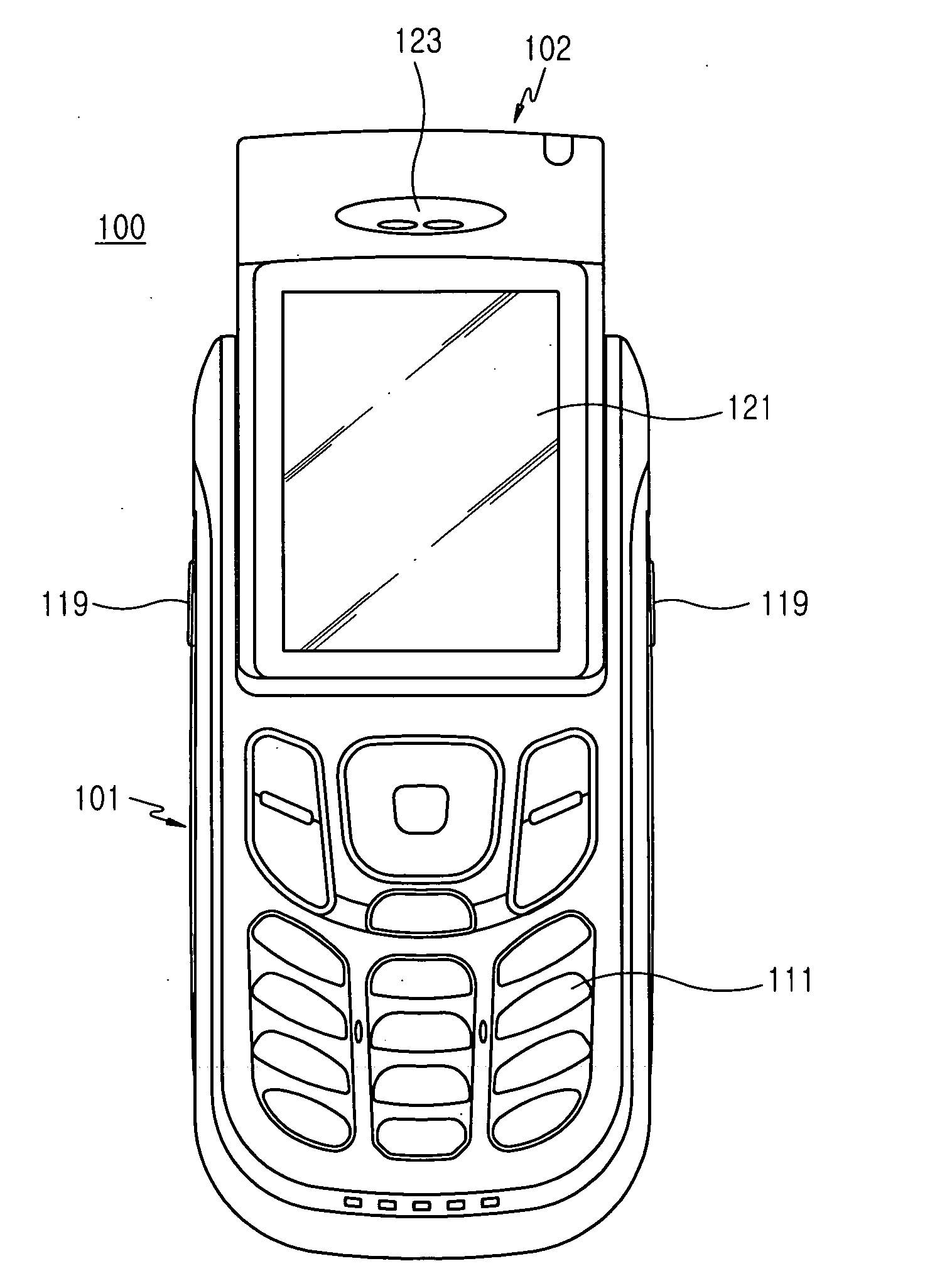 Pop-up type portable terminal