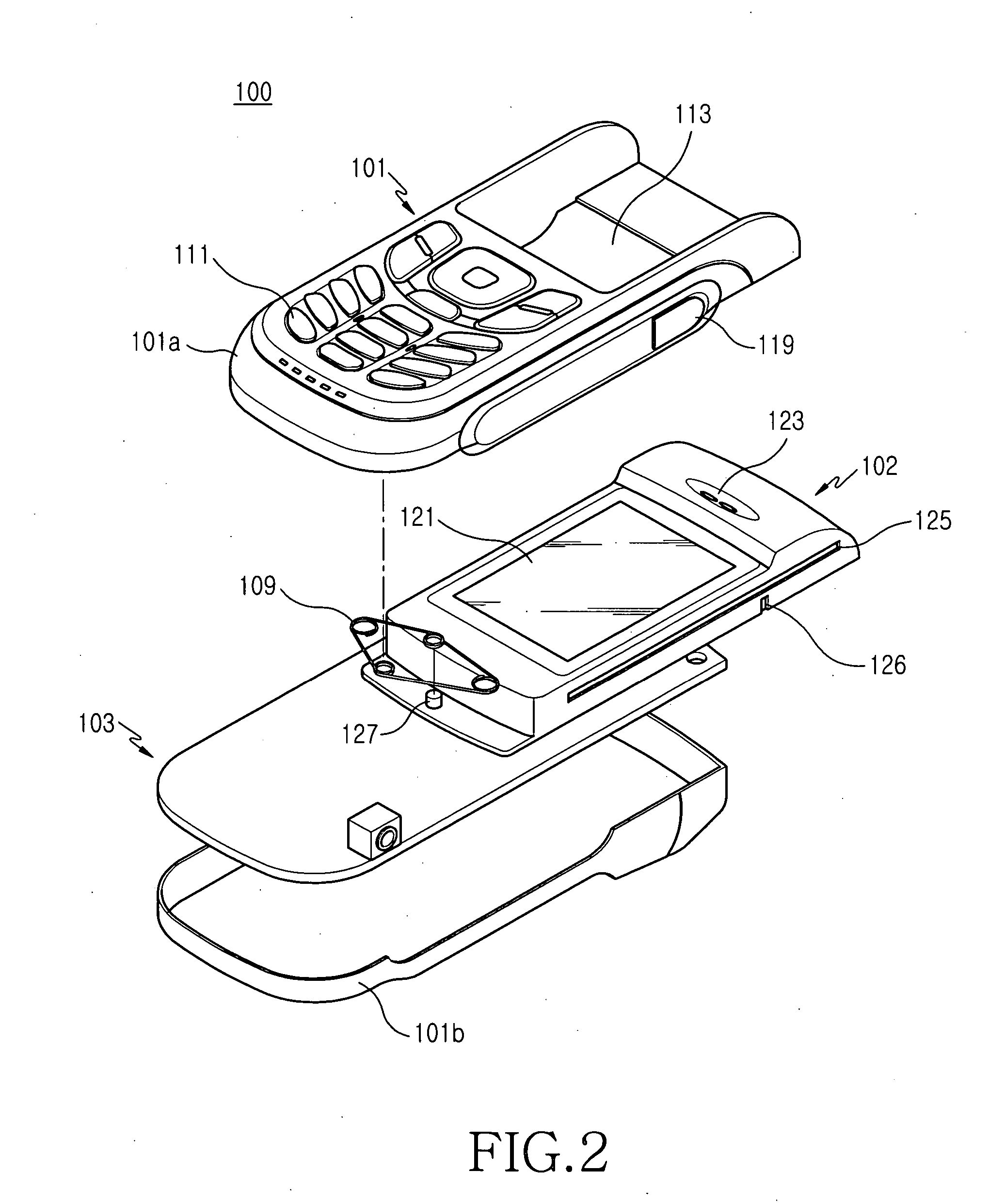 Pop-up type portable terminal