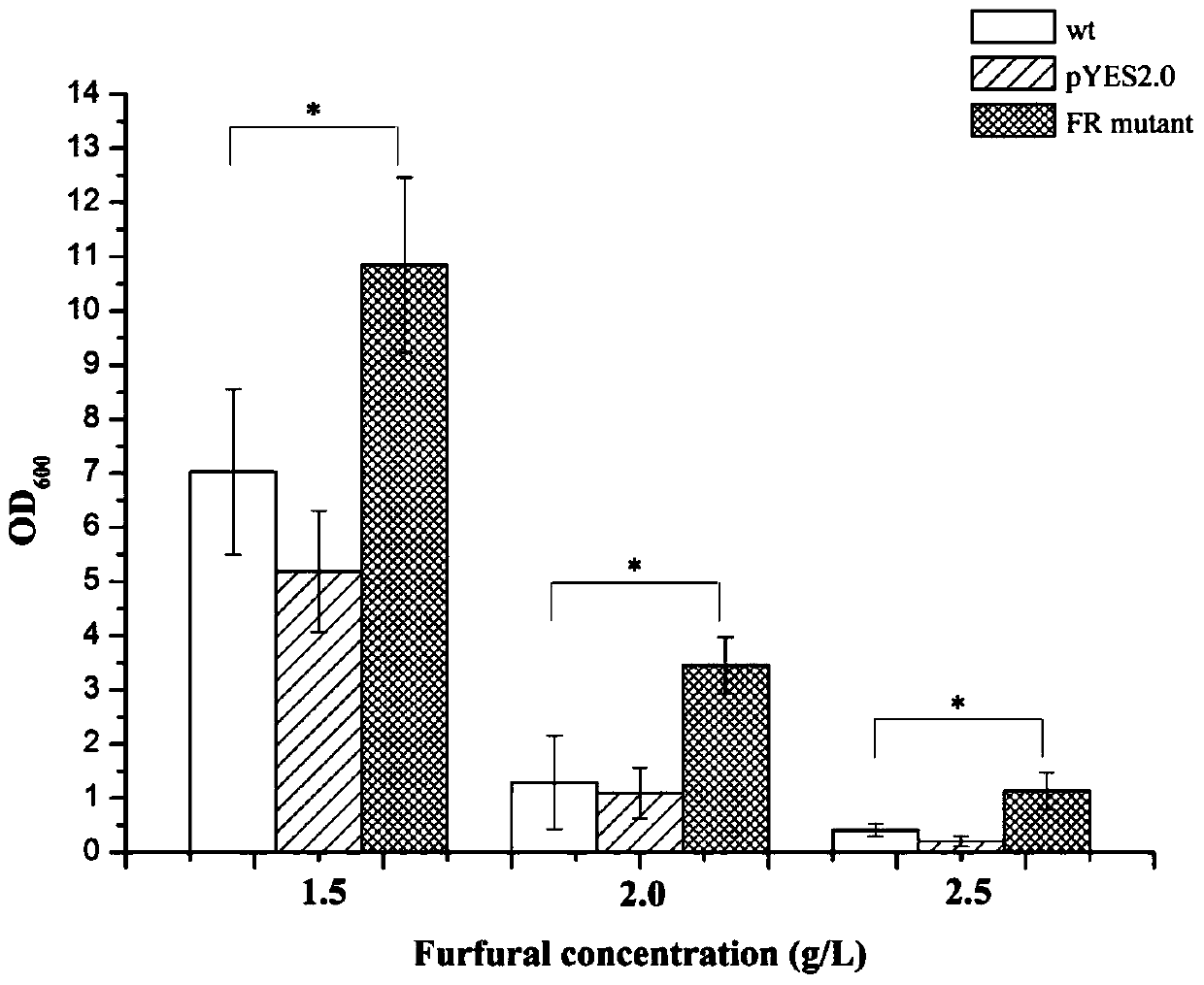 A strain of Saccharomyces cerevisiae tolerant to high concentration of furfural and its application