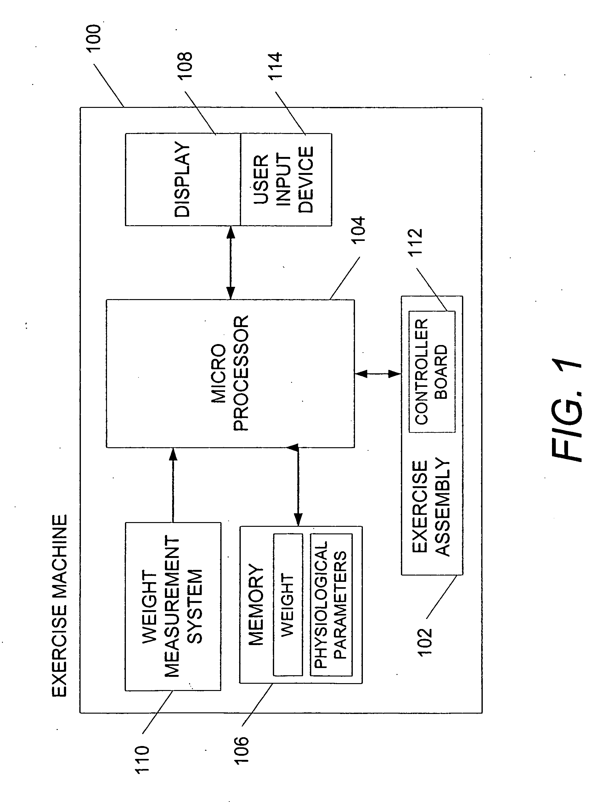 Exercise machine including weight measurement system