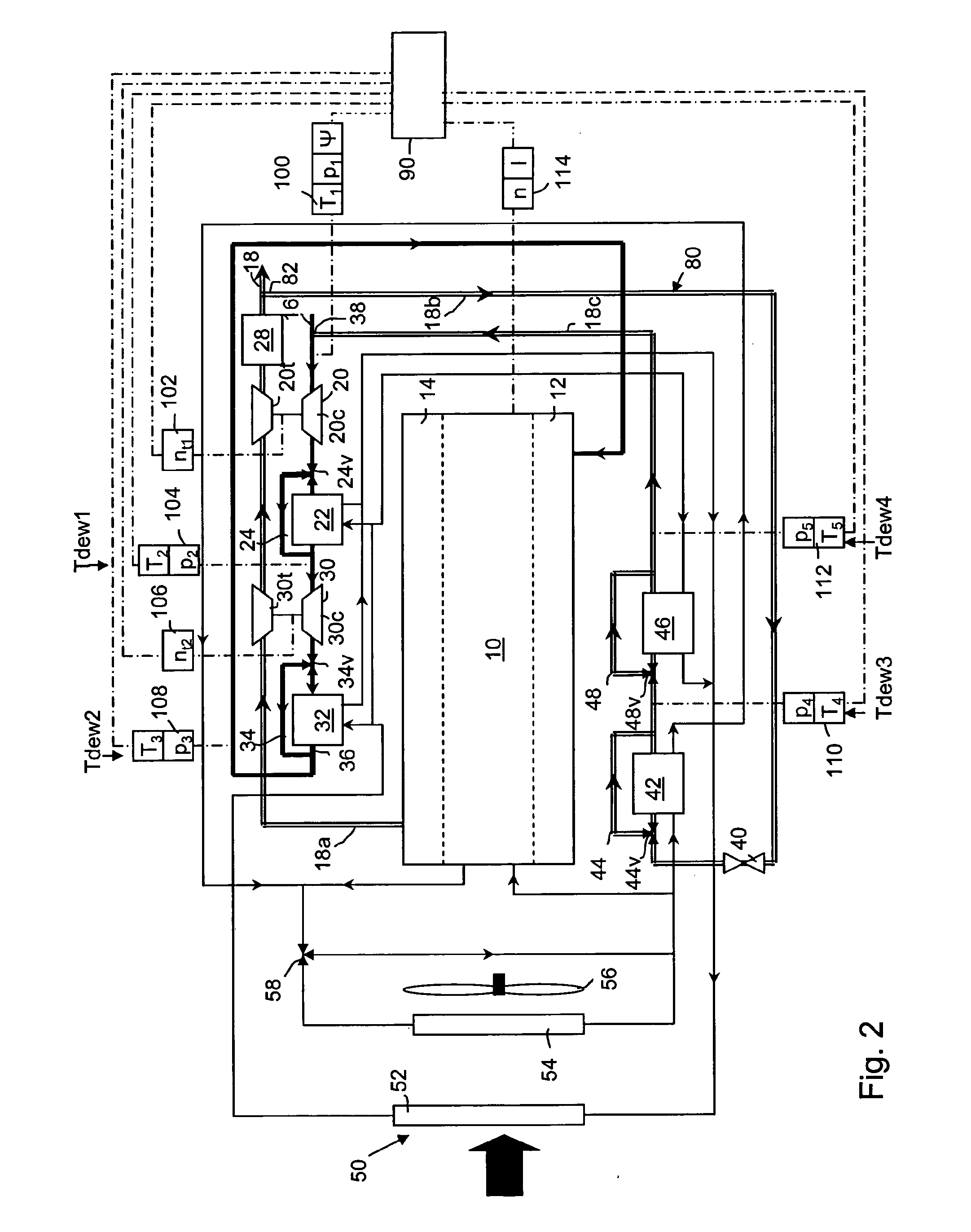 Charge air system and charge air operation method