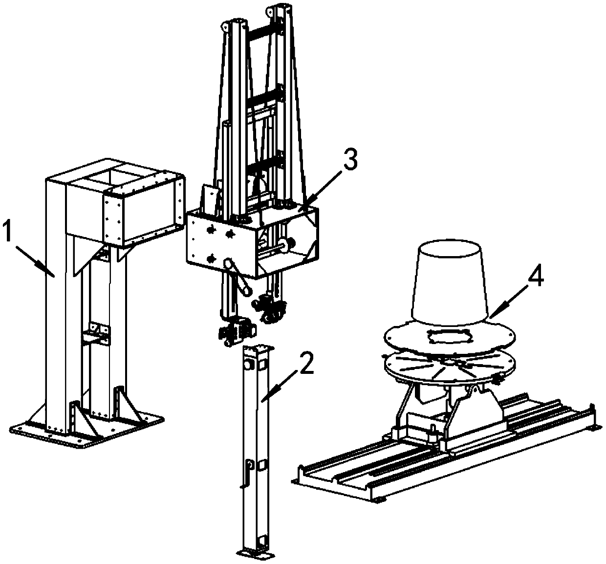 Semi-automatic electromagnetic riveting device of conical-tubular-structure workpiece