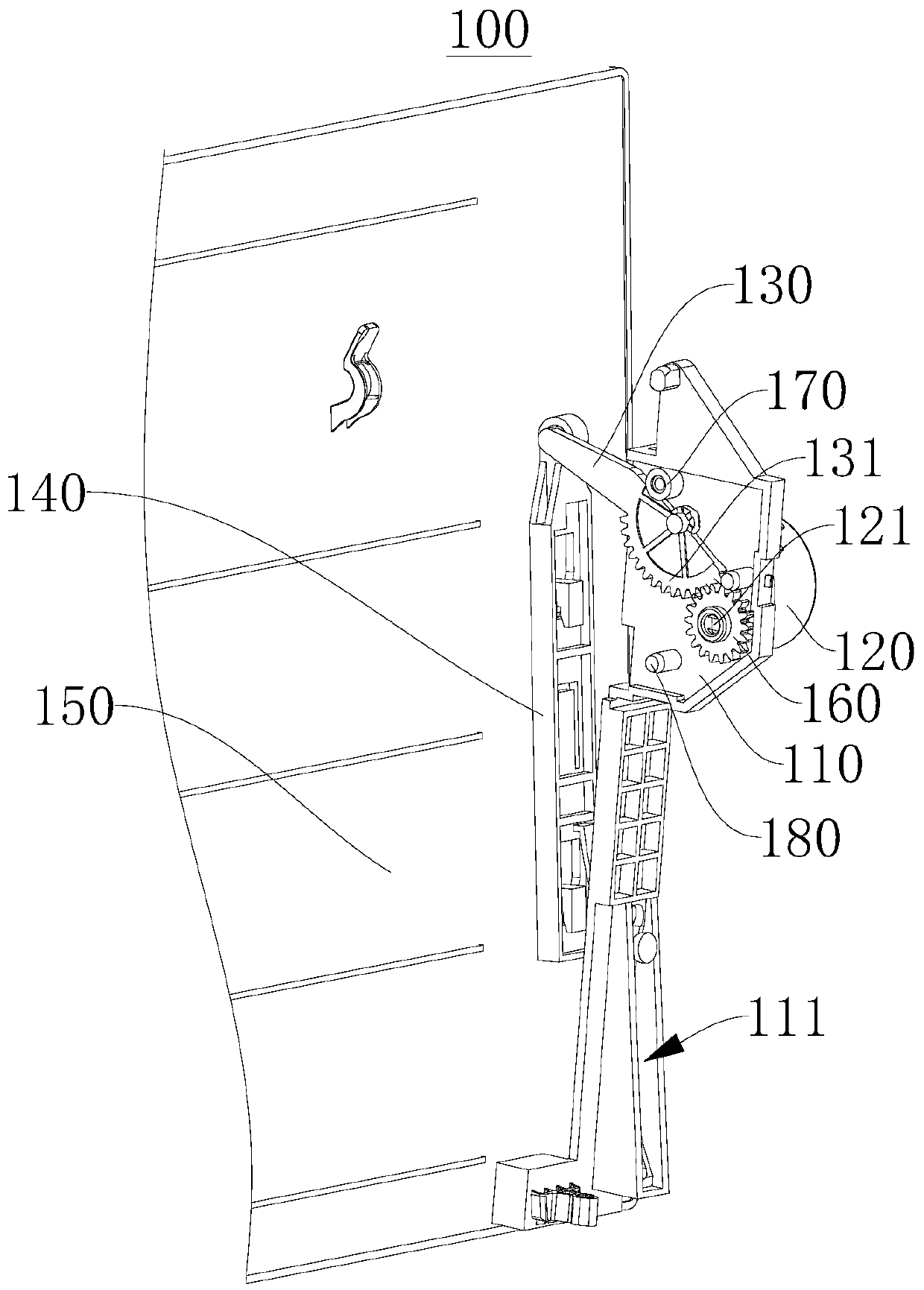 Panel lifting mechanism and air conditioner