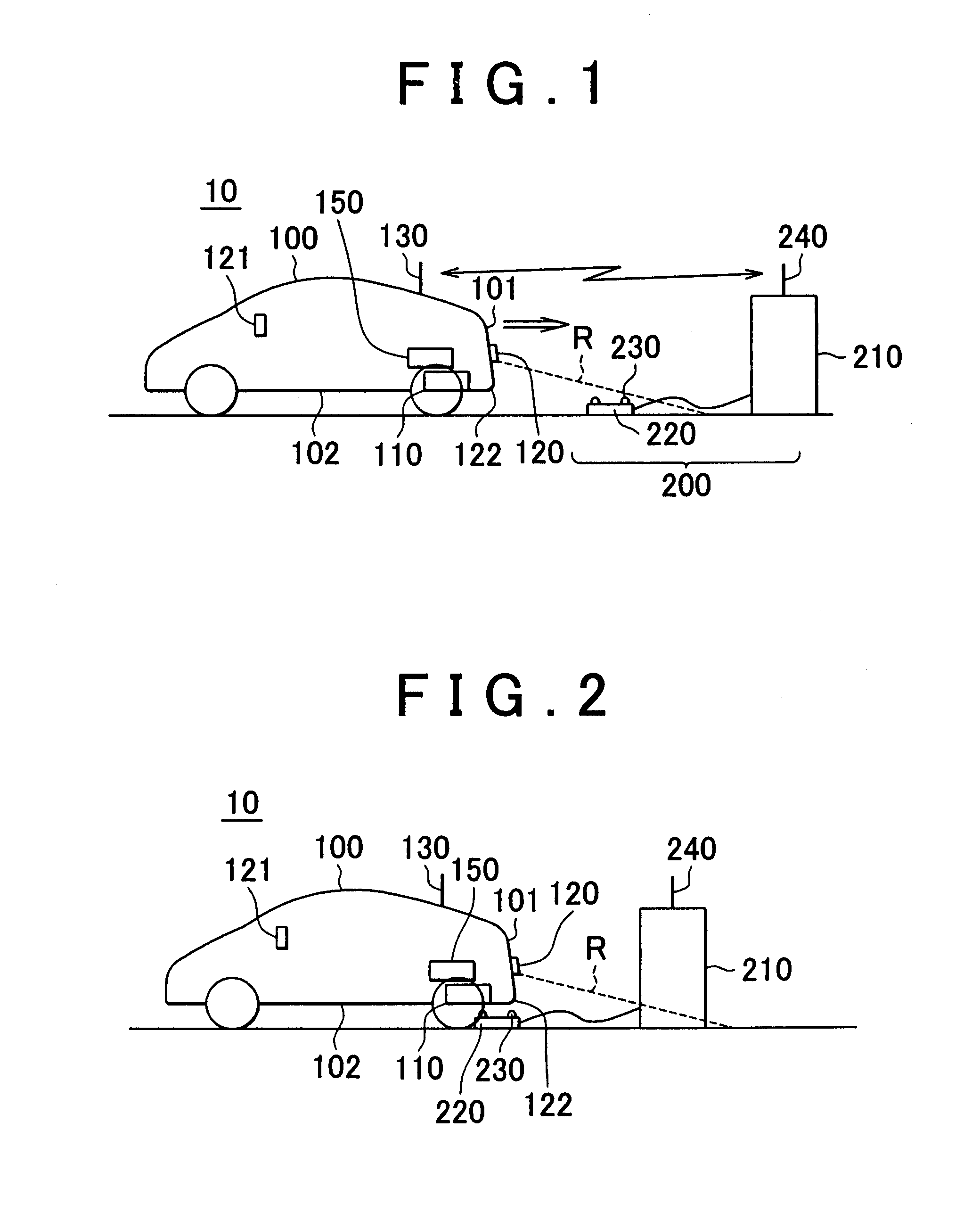 Inductively charged vehicle with automatic positioning