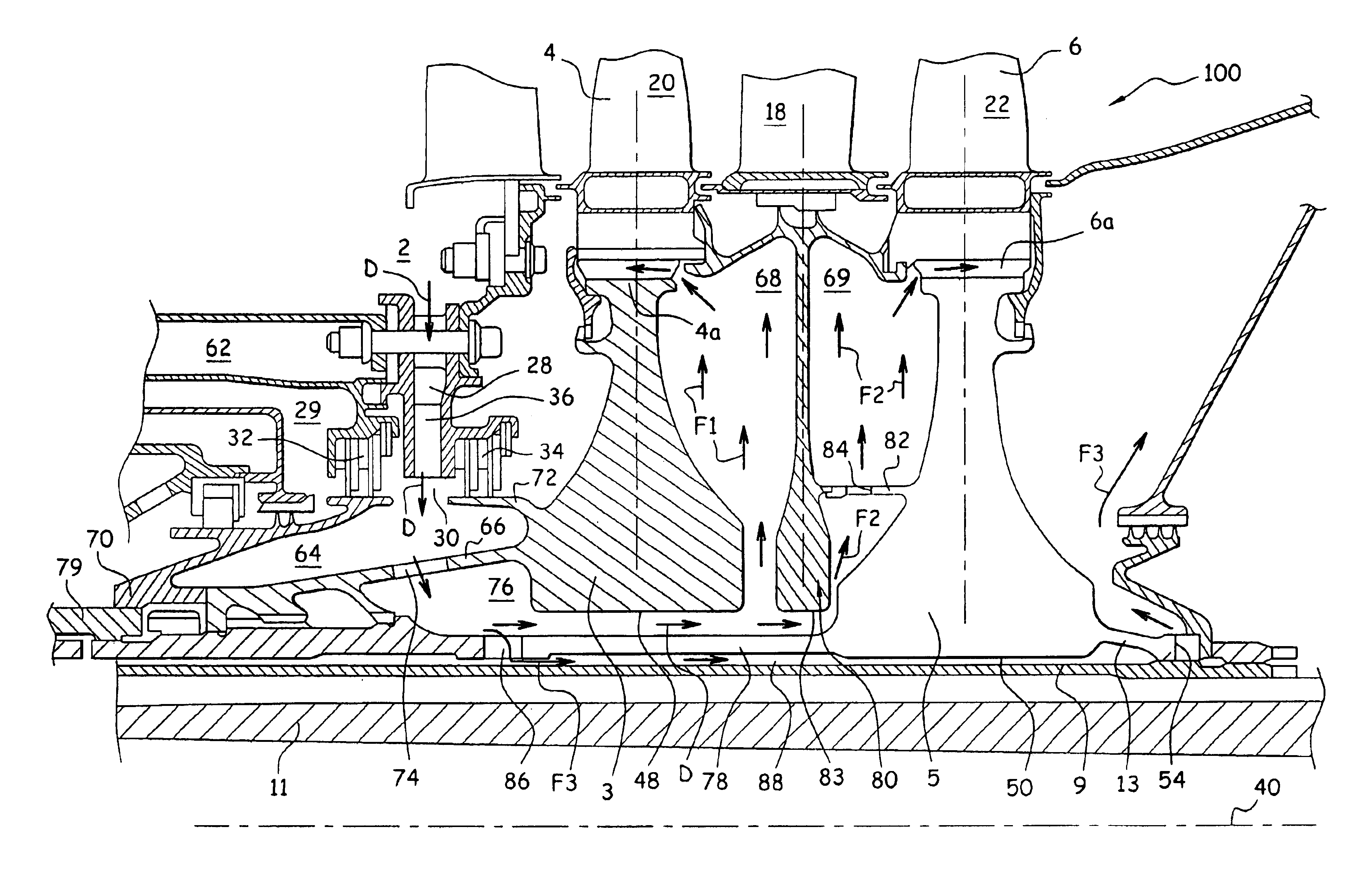 Ventilation device for a high pressure turbine rotor of a turbomachine