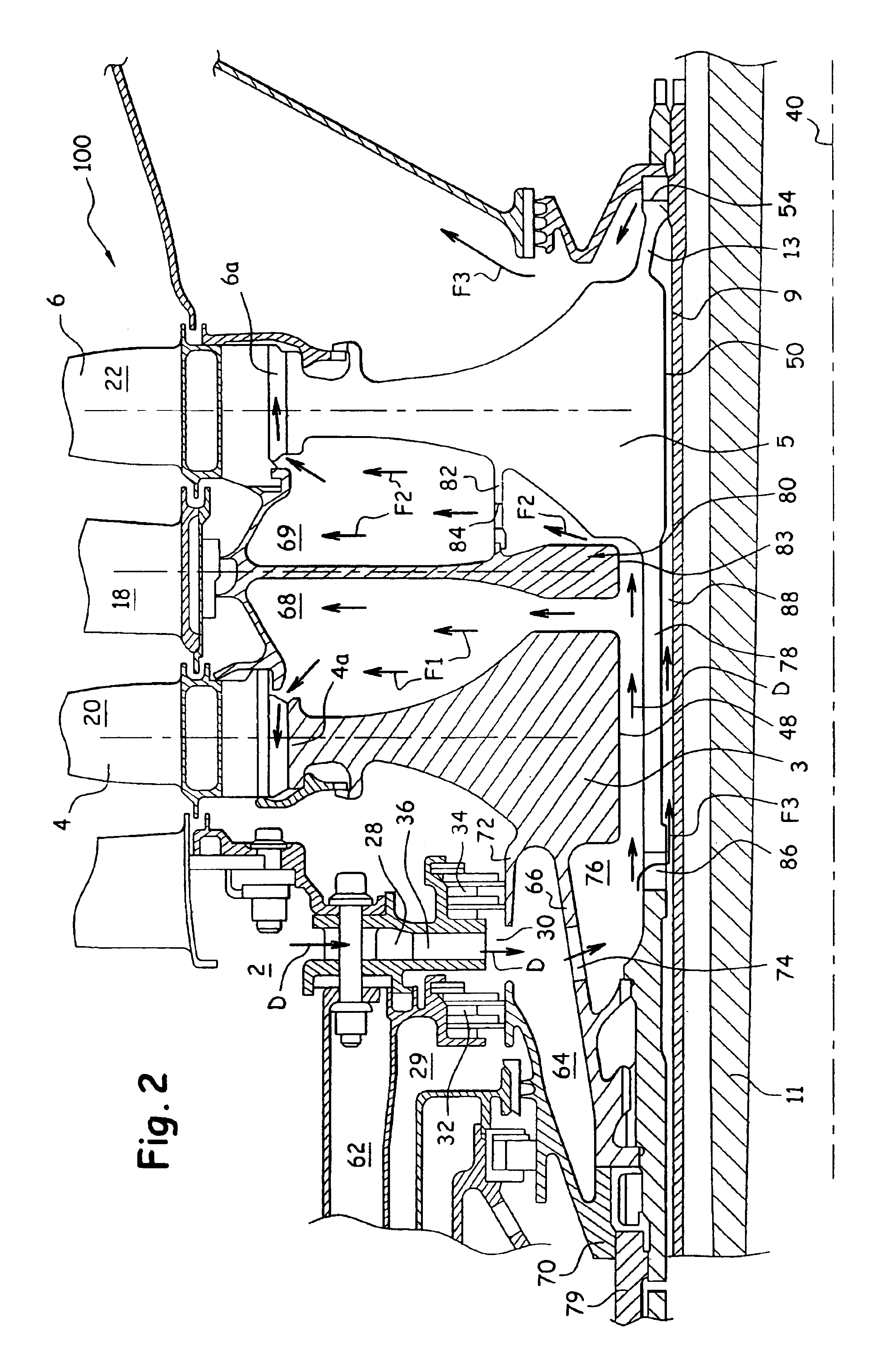 Ventilation device for a high pressure turbine rotor of a turbomachine