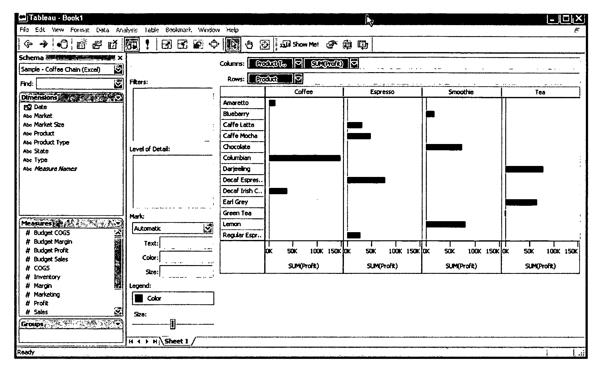 Computer systems and methods for automatically viewing multidimensional databases