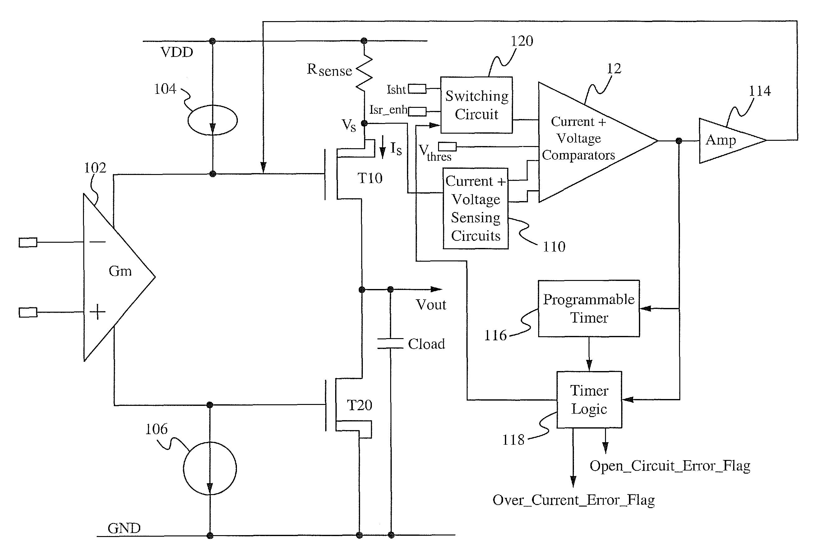 Timer controlled, short and open circuit fault detection with slew-rate boosted output driver