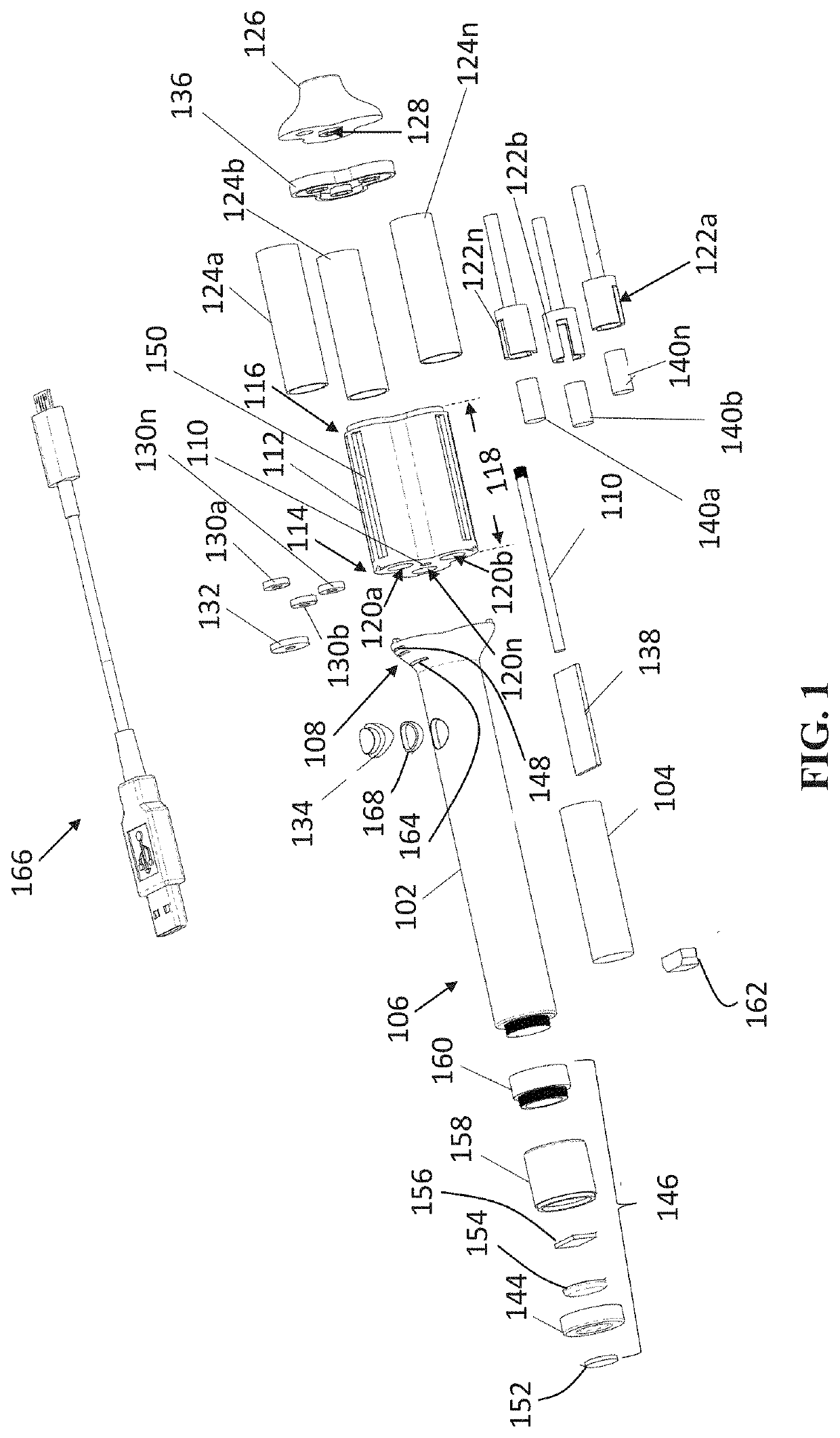 Handheld vaporizing device with rotating liquid housing chamber