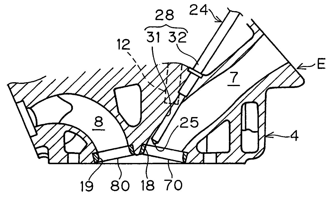 Swirl forming device in combustion engine