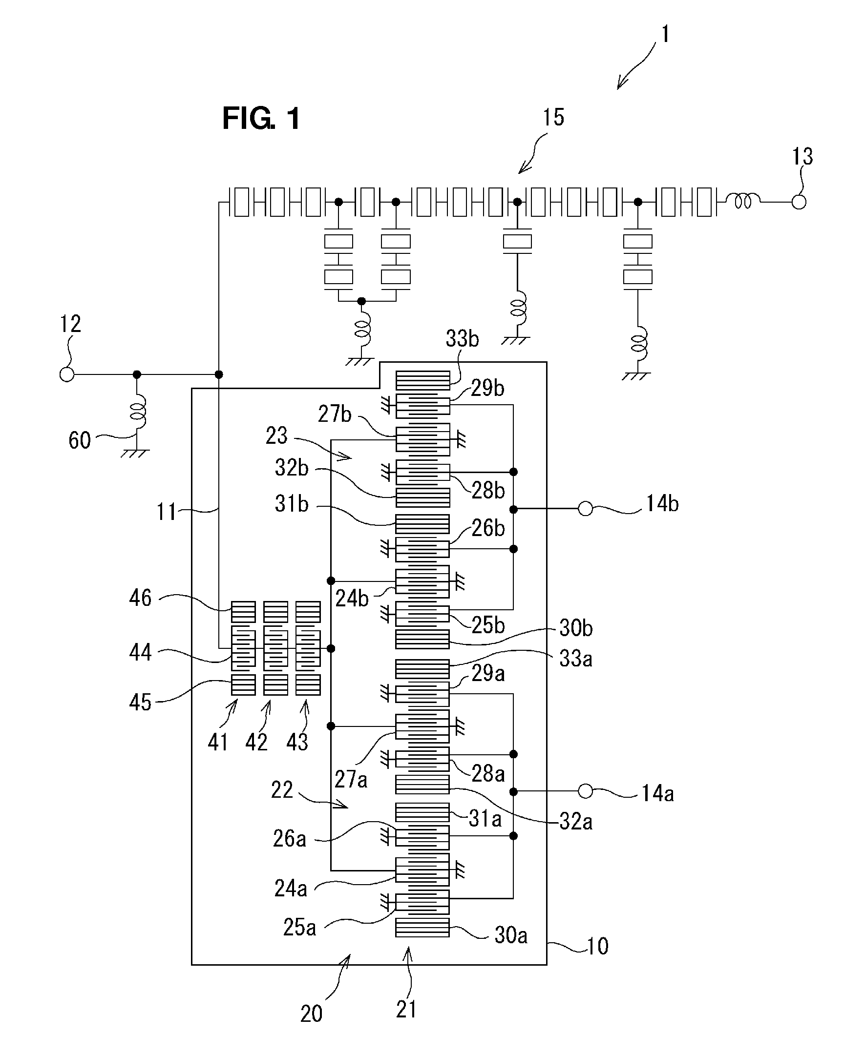 Elastic wave branching filter