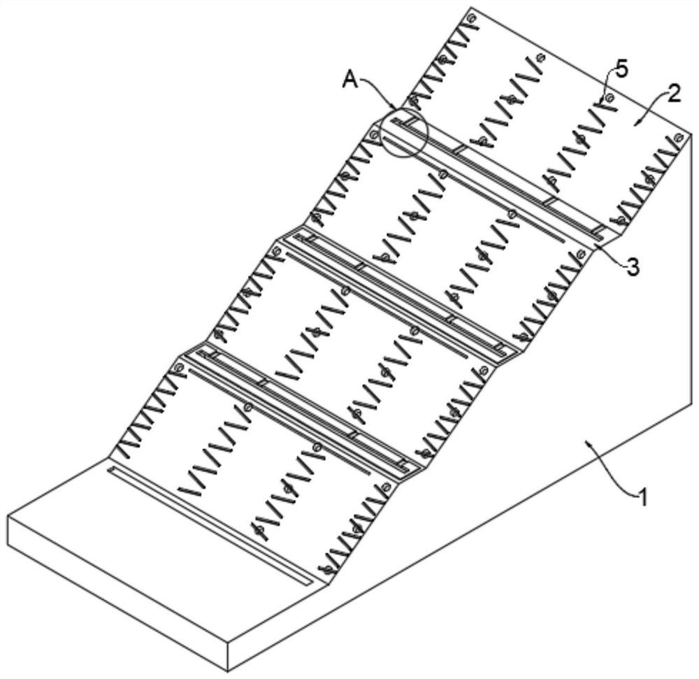 Slope protection device for traffic engineering construction and laying method of slope protection device