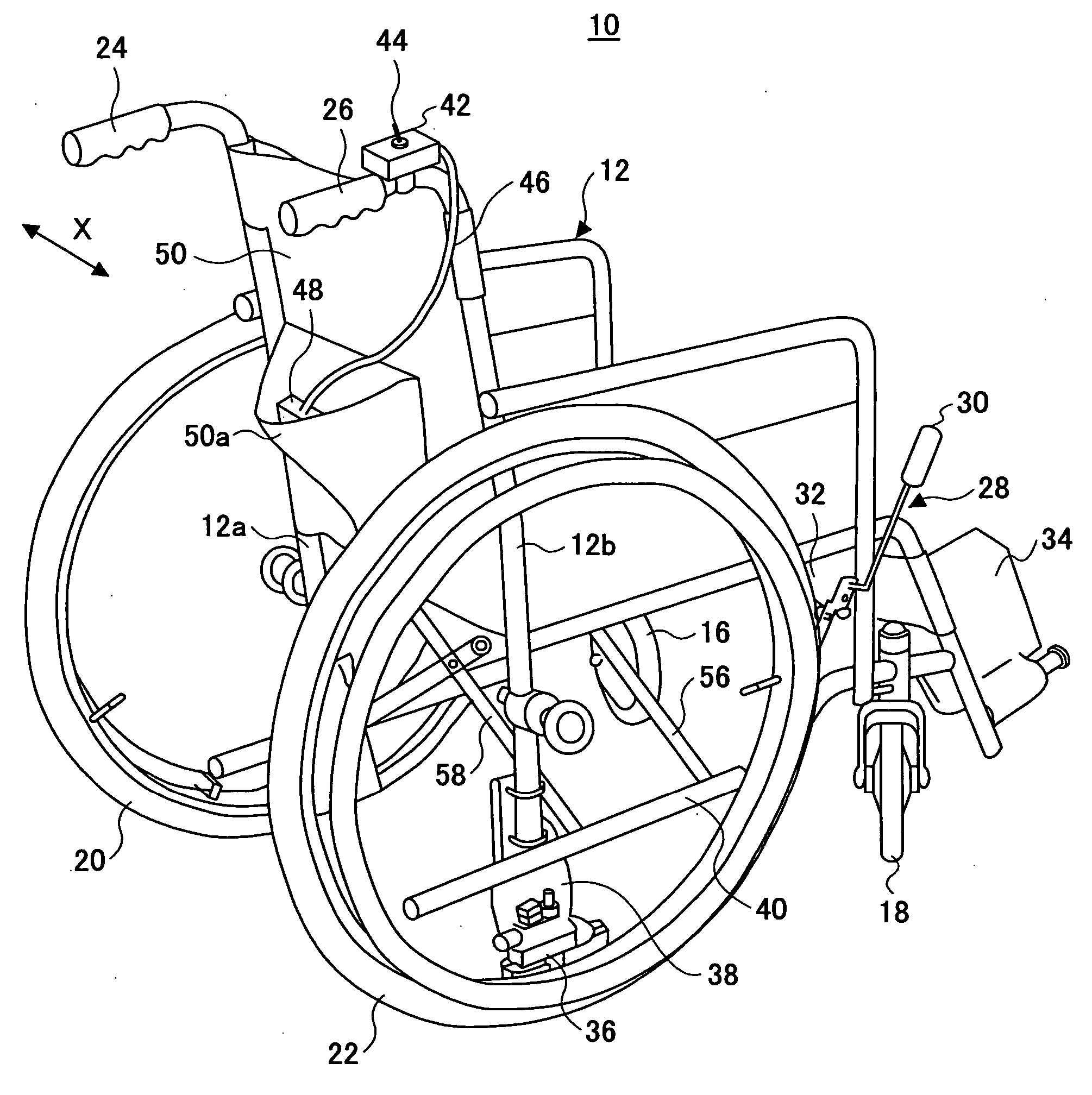 Wheelchair, brake unit therefor, and brake unit for a manually-propelled vehicle