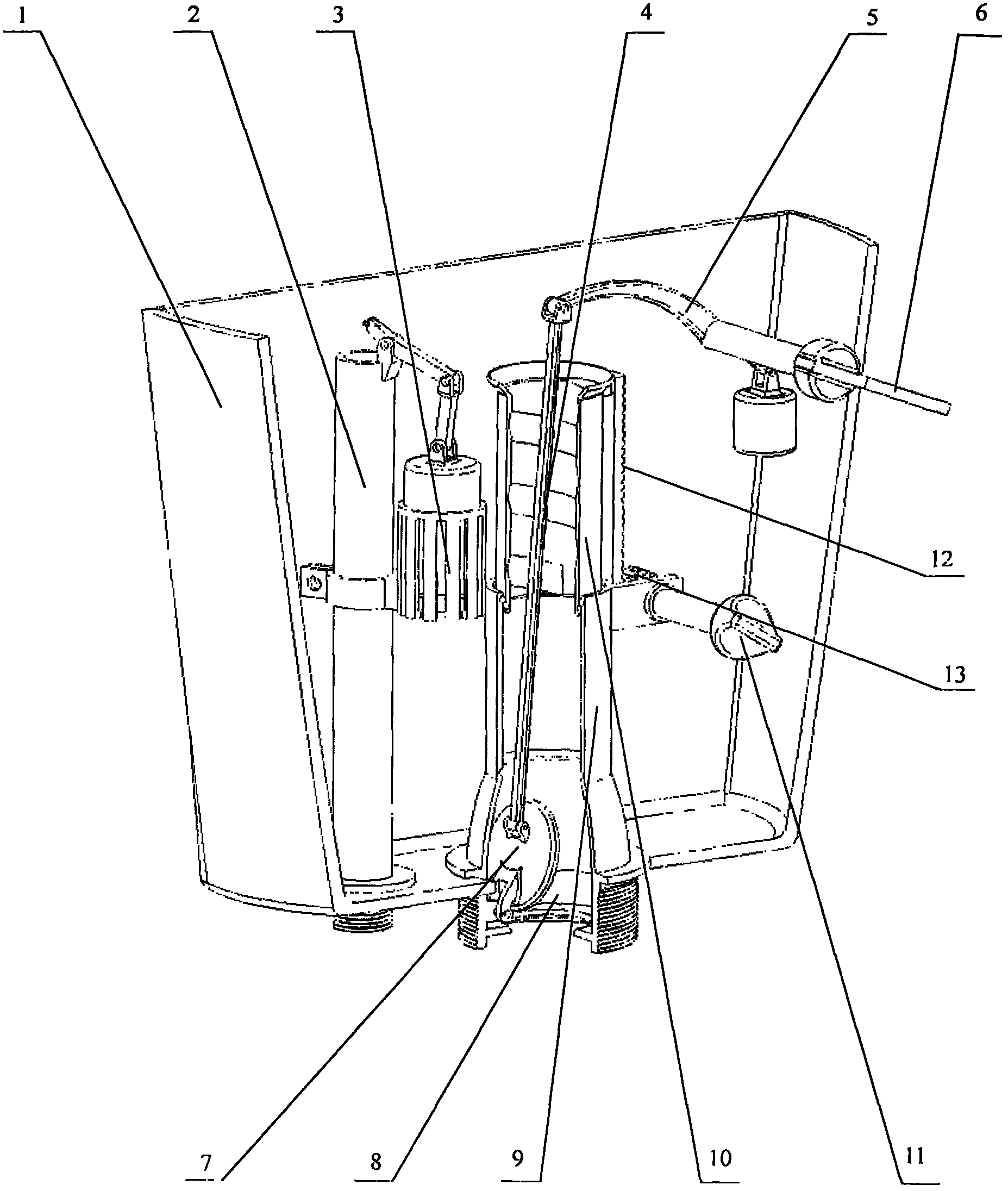 Socket type toilet water tank component with stepless flow regulation function