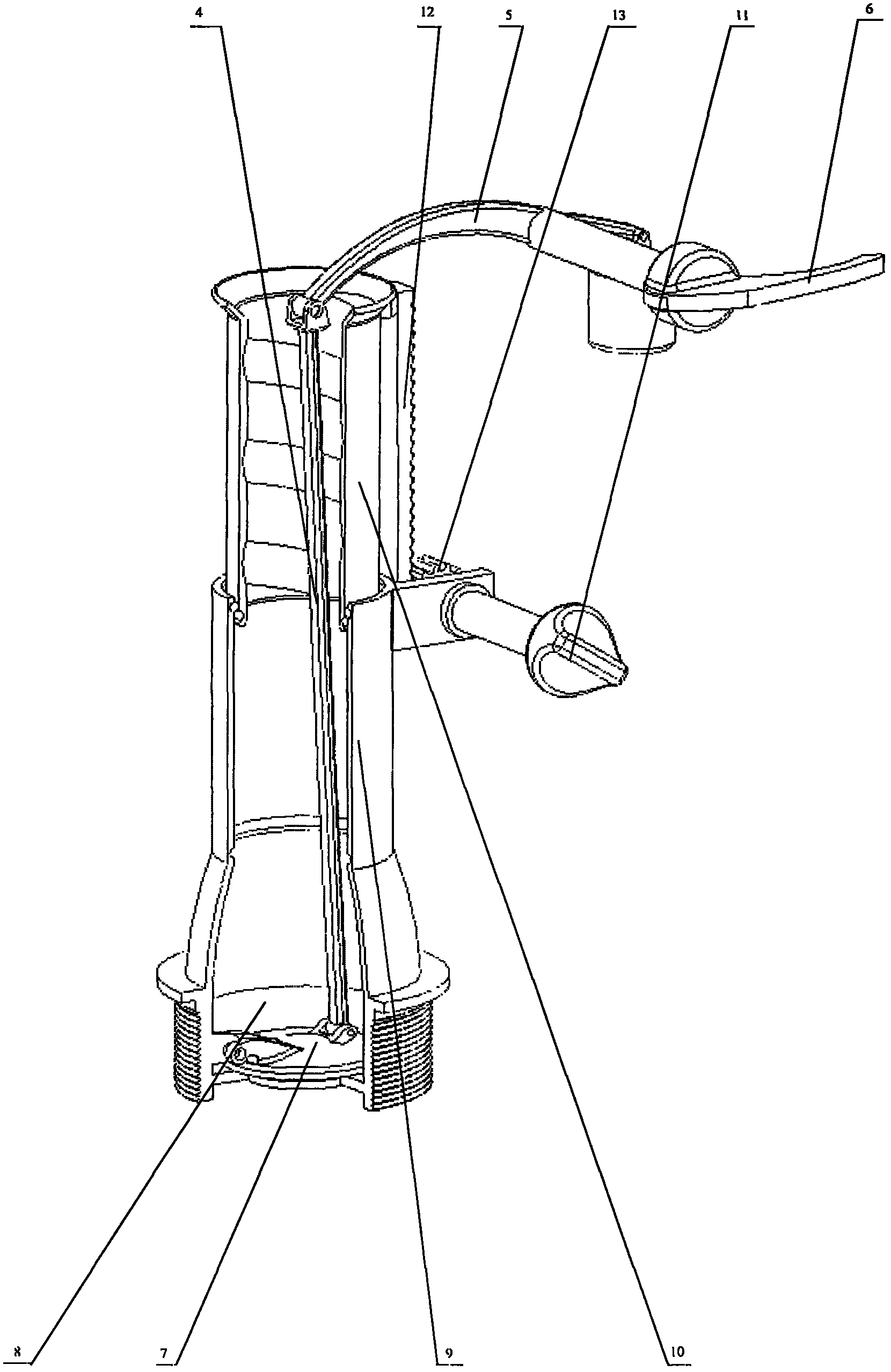 Socket type toilet water tank component with stepless flow regulation function