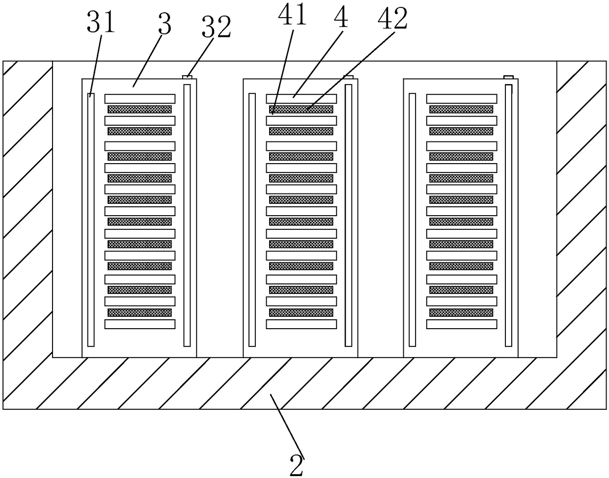 A transport device which is convenient to limit the stamping parts of automobiles