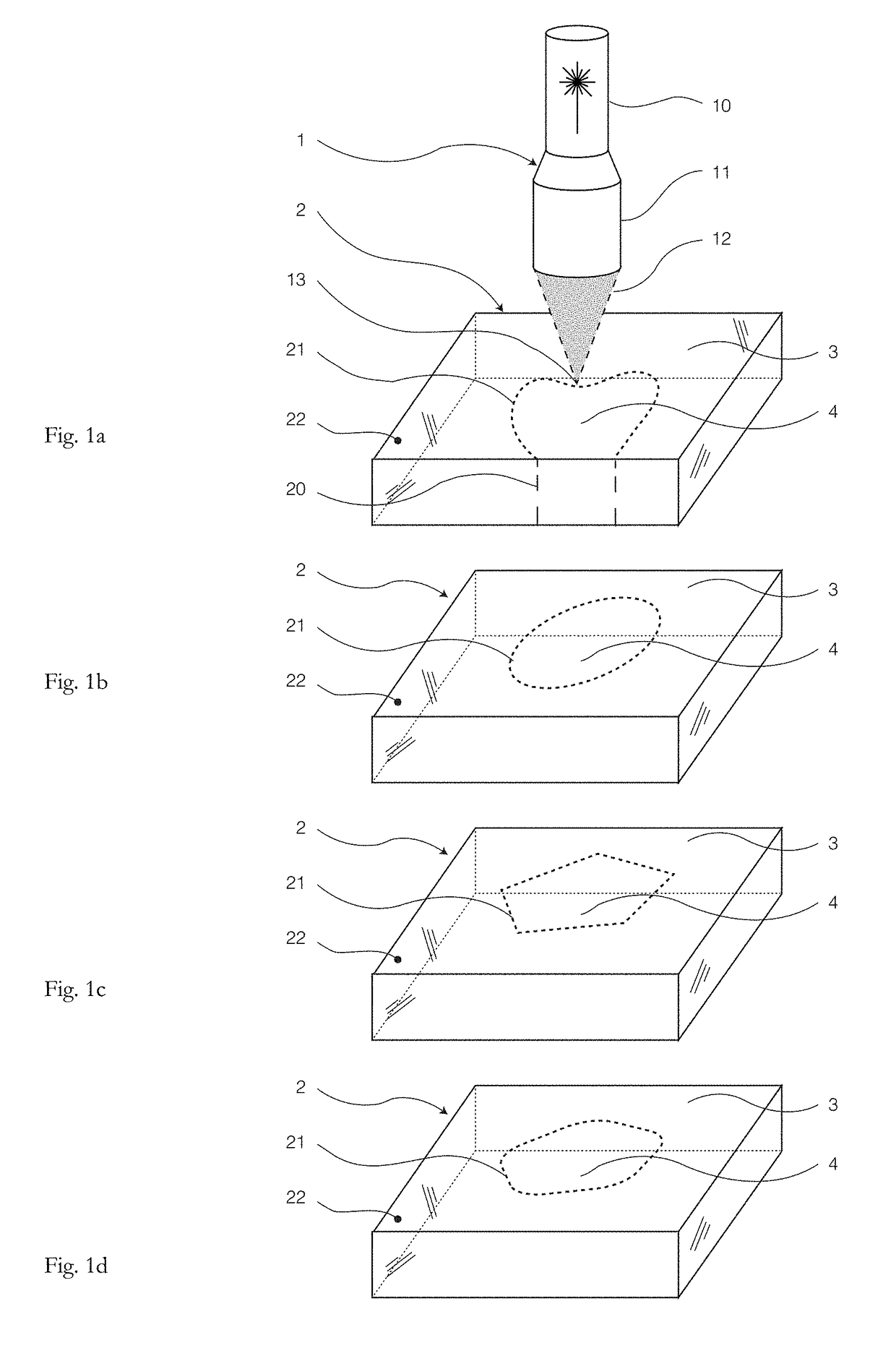 Method and device for laser-assisted separation of a portion from a sheet glass element