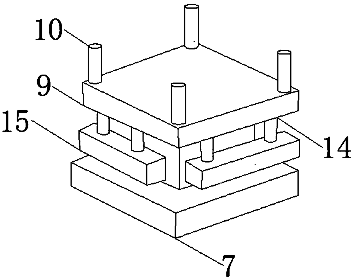 Square tool rest convenient for changing tools and capable of reducing pressure damage in the meantime