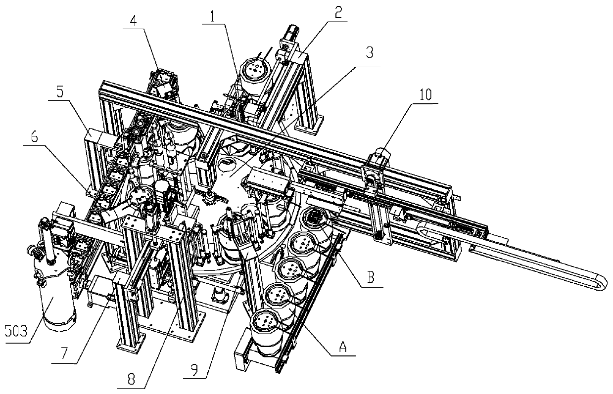 Kettle body and upper connector automatic assembly machine