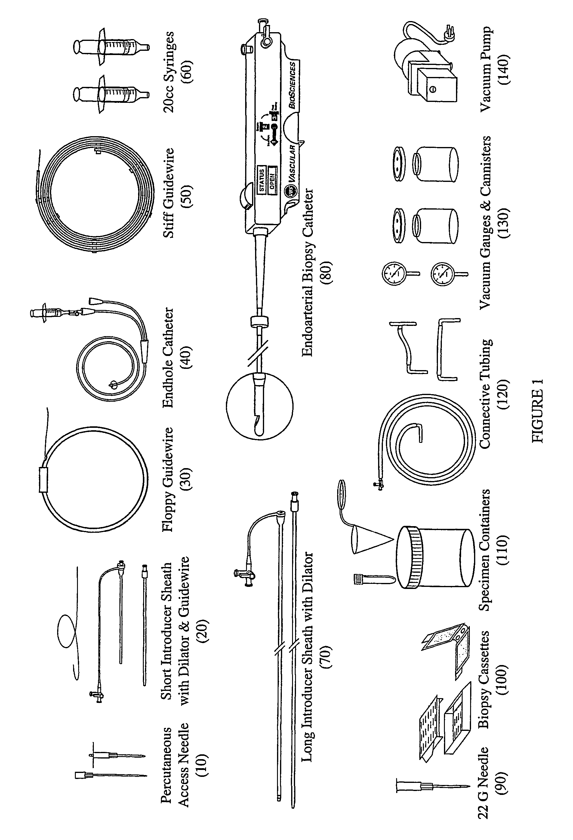 Kit for obtaining an endoarterial biopsy sample