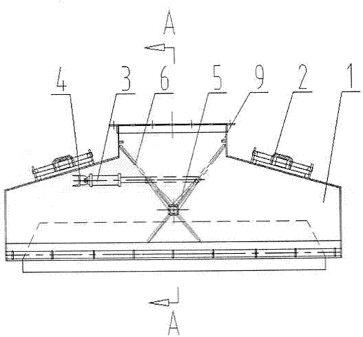 Electric bidirectional shoe-type hopper on conveyor