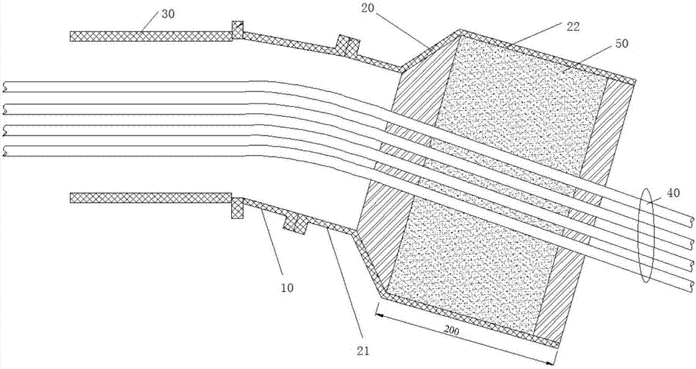 Cable feeding apparatus for fireproof cable of device