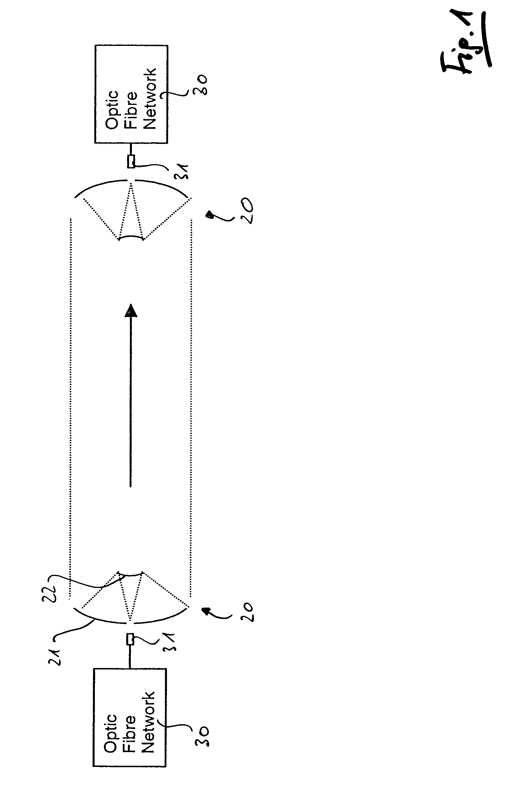 Telescope mirror for high bandwidth free space optical data transmission